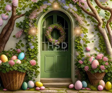 Easter Egg Photo Backdrop | Easter Egg Entrance Spring Background