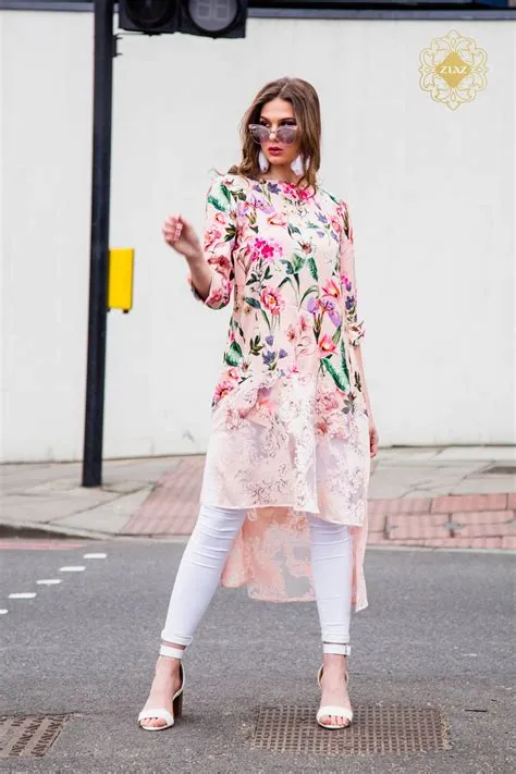 Ziaz summer florals | Ethnic trends, Floral tops, Modest fashion