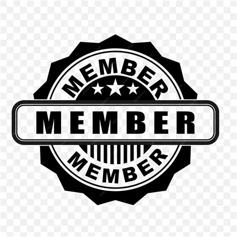 Premium Vector | A black and white member member logo - black and white ...