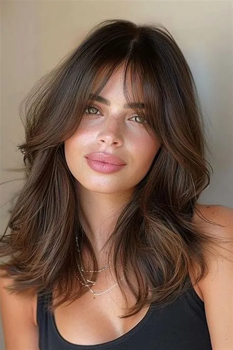 Layered Haircuts for Medium Hair with Bangs for Every Face Shape ...