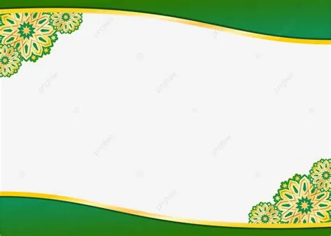 Green Islamic Decoration Blank Border Frame Vector, Islamic Border ...