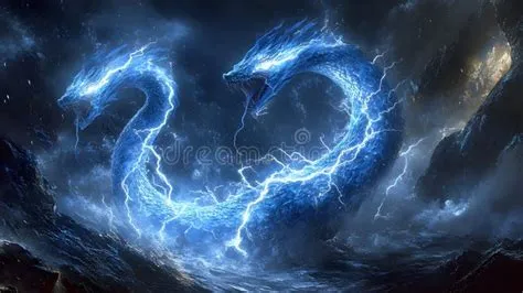 Blue Lightning Dragons Fotobehang Blue Fire Dragon PIXERS.NL