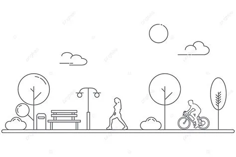 People Exercise And Relax On Garden Park Background, Walkway, Garden ...