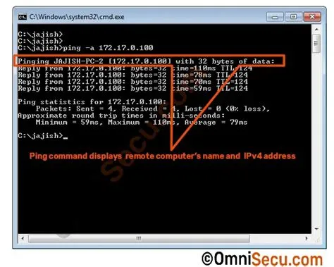 How to show remote computer name in ping command output