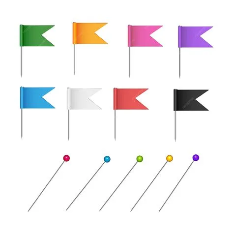 Premium Vector | Vector set with pins and pin flags
