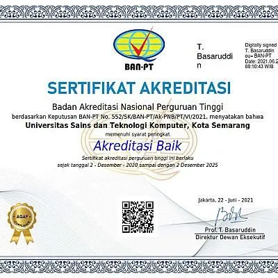 UNIVERSITAS SAINS DAN TEKNOLOGI KOMPUTER (STEKOM) Mendapat Akreditasi ...