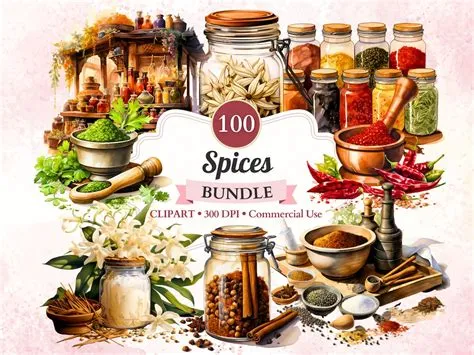 Spices Clipart Bundle, Set, Watercolor, Spices Png, Spice Ingredients ...