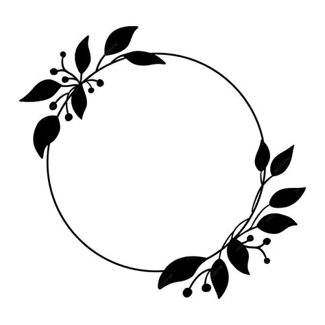 Vector Marco floral redondo con hojas. | Vector Premium