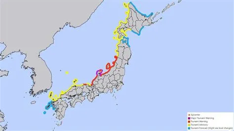 Japan tsunami warning today map