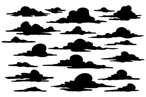 Set of clouds silhouette, Clouds isolated on white Background 12599809 ...