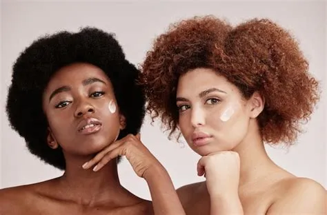 Portrait women and friends with cream skincare and dermatology against ...