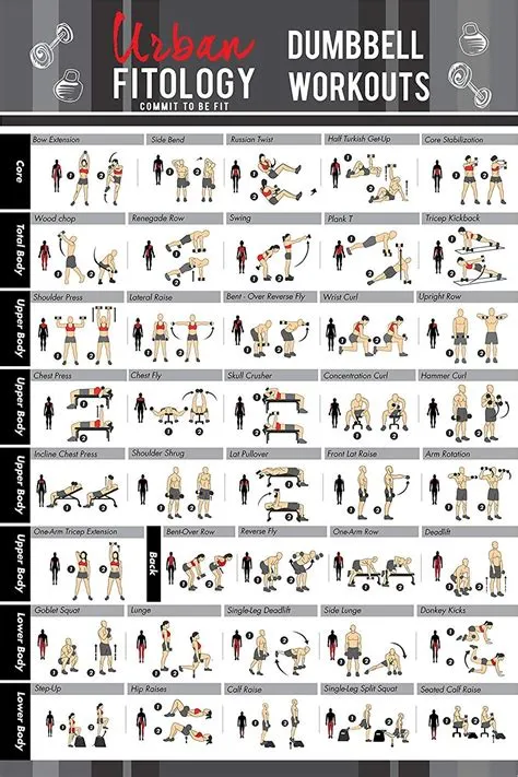 Dumbbell Exercise Workout Poster for Men and Women