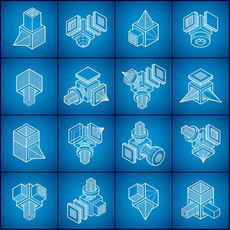 Premium Vector | Engineering abstract shape, vectors set.