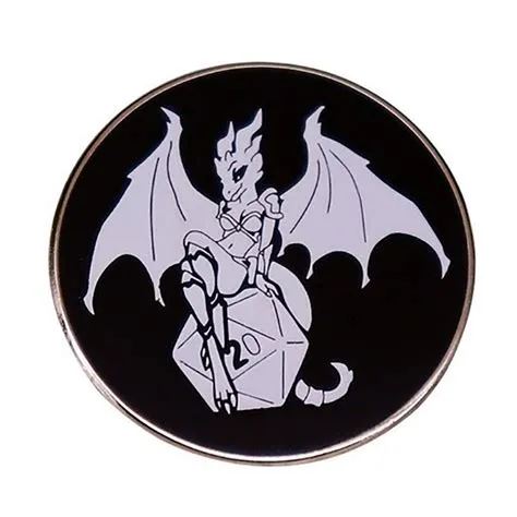 brooches - Sexy Dragon with D20 Dice