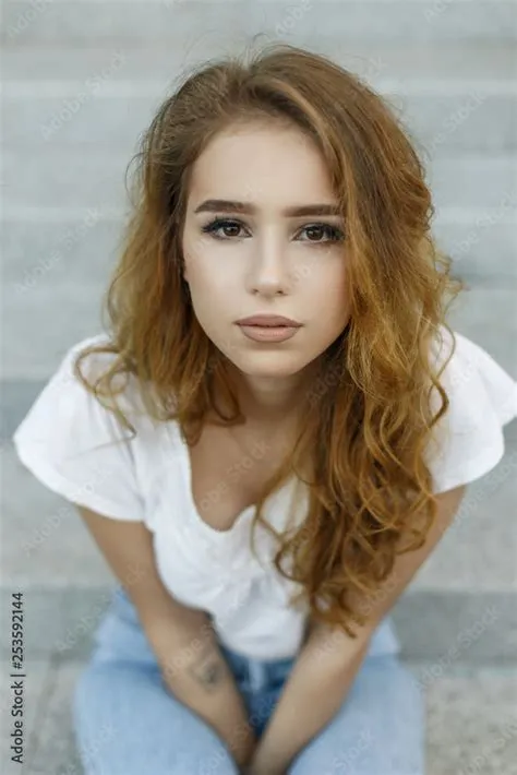 Female face portrait of pretty young attractive woman in fashionable ...