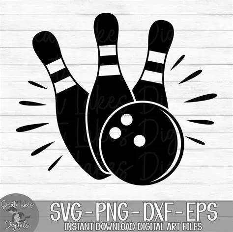 Bowling Ball & Pins Instant Digital Download Svg, Png, Dxf, and Eps ...