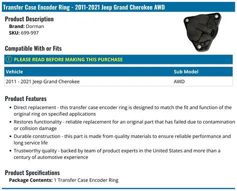 2011-2021 Jeep Grand Cherokee Transfer Case Encoder Ring - Dorman 699 ...