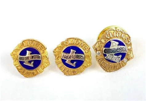 Lot - (3) Vintage 10k Gold Lions Club Pins