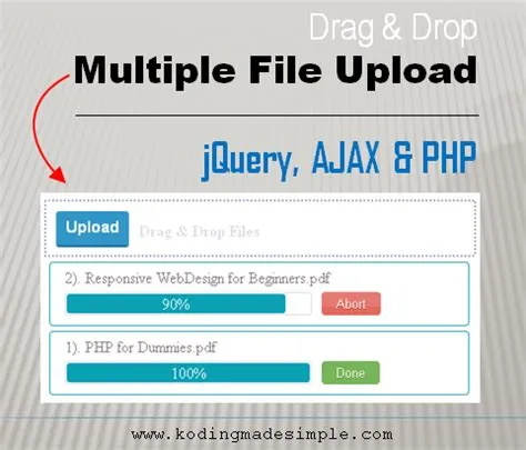 Drag and Drop jQuery Multiple File Upload using AJAX PHP with Progress Bar