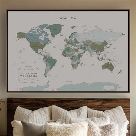 Push Pin Travel Map Oversize World Map Pin Board Living Room Modern ...
