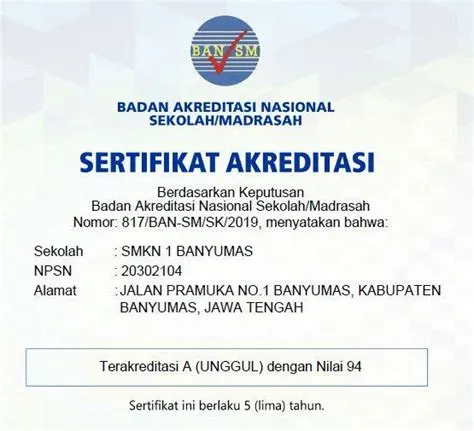 Status Akreditasi SMKN 1 Banyumas - SMK N1 Banyumas