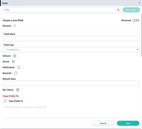 Fields Editor UI | Legacy Lucidworks Documentation