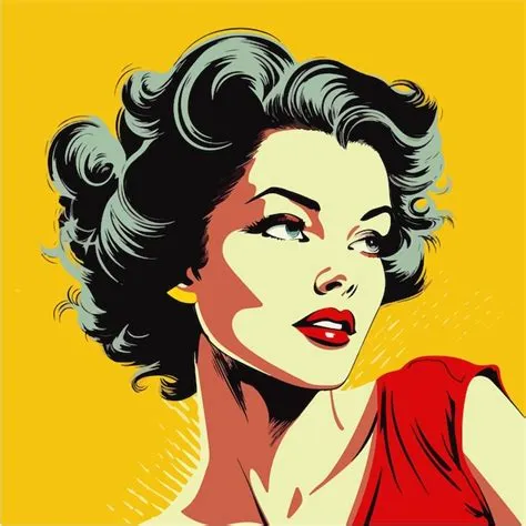 Premium Vector | Op art pinup girl retro color style comic glamour ...