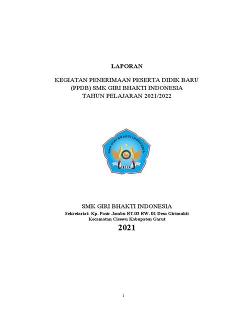 Laporan PPDB SMK Gbi 2021 | PDF