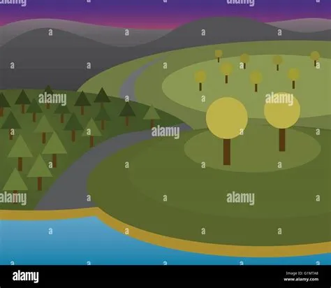 Pine forest beach lake Stock Vector Images - Alamy