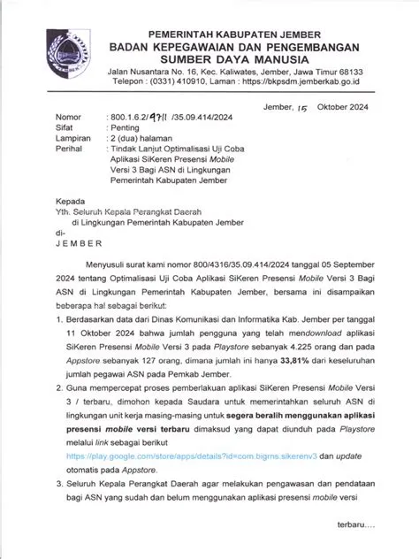 Tindak Lanjut Optimalisasi Uji Coba Aplikasi SiKeren Presensi Mobile ...