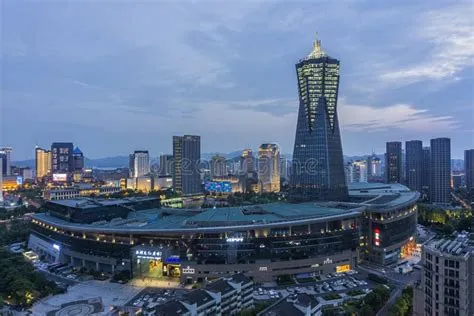 Hangzhou Skyline stock image. Image of city, downtown - 173713847