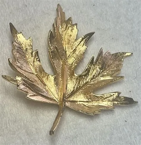 Vintage Textured Gold Tone Oak leaf Brooch/Pin | eBay