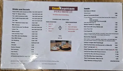 Menu at Enak Kopitiam restaurant, Willetton, shop 11/61 Apsley Rd