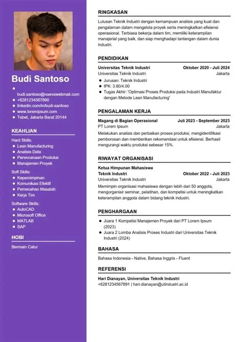 151 Contoh CV S1 Fresh Graduate & Berpengalaman | Contoh CV Sarjana S1 ...