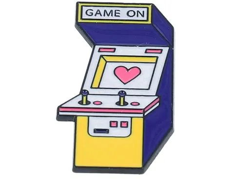 Retro Gaming Arcade Heart Metal Enamel Pin | Hatstore.com