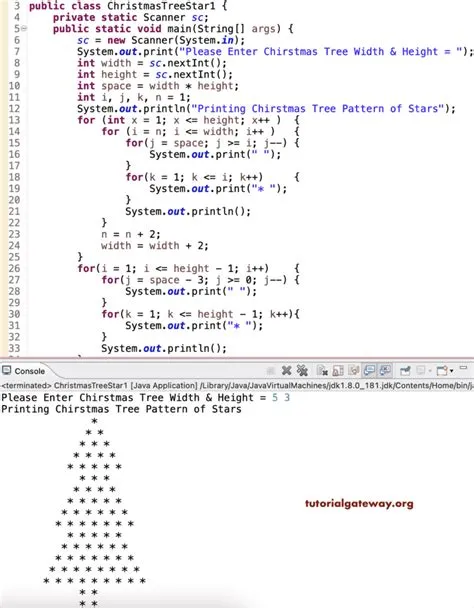 Java Program to Print Christmas Tree Star Pattern