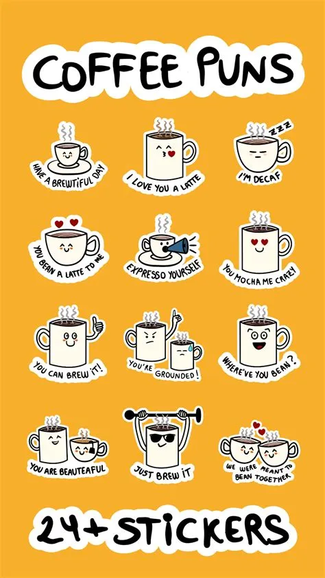 Coffee Puns Stickers for iPhone