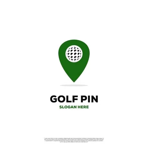 Premium Vector | Golf pin logo design on isolated background golf ...
