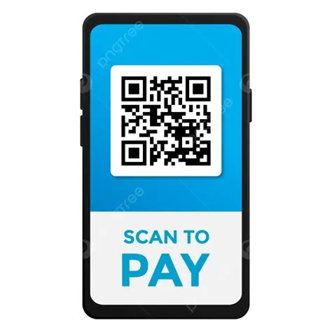 Scan To Pay With Smartphone And Qr Code In Blue Black White Color ...