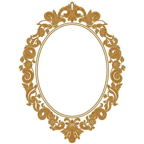 Golden vintage oval graphical frame in antique style. vector. | Premium ...