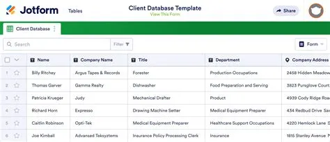 Excel Customer Database Template