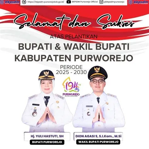 Bupati dan Wakil Bupati Purworejo Periode 2025 - 2030 Dilantik 20 ...
