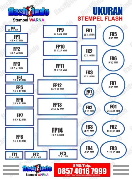 Stempel Flash Warna Murah | Ukuran Stempel