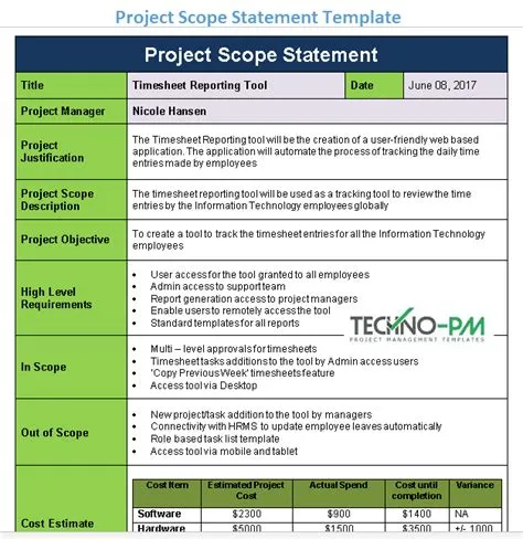Project Scope Diagram Example Project Scope
