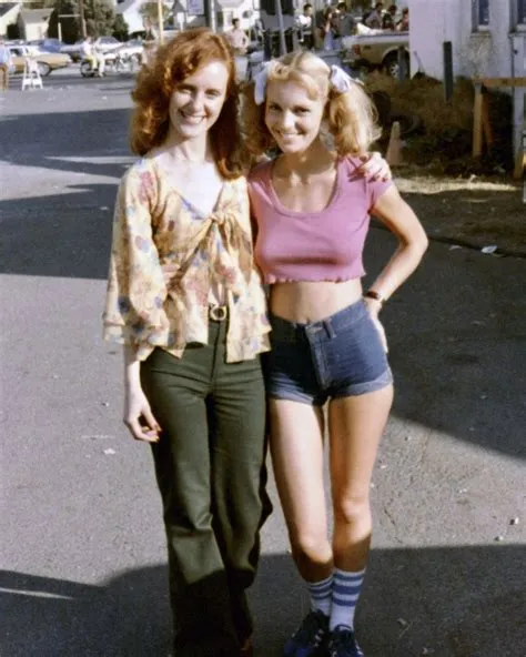 Sandy Johnson with her life long friend Liz on the set of Gas Pump ...