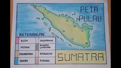 Cara menggambar PETA PULAU SUMATERA || gambar PETA SUMATERA lengkap ...