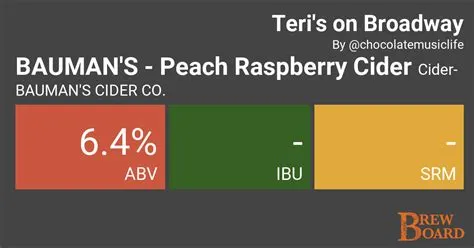 BAUMAN'S - Peach Raspberry Cider on Teri's on Broadway BrewBoard