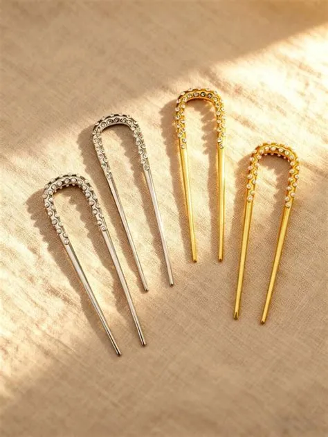 1pc Luxury Crystal Hair Fork Set U-Type Hair Pin Women Fashion Hair ...