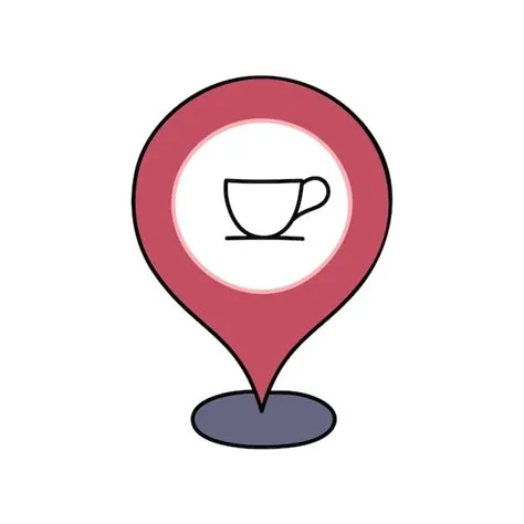 Mapa del café pin dibujado a mano con ilustraciones vectoriales en ...