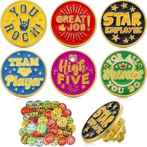 Zeyune 48 Pcs Recognition Pins Employee of The Month Pin 3/4 Inch ...